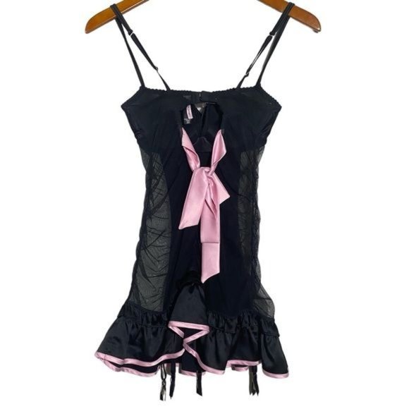 Victoria’s Secret Sexy Little Things Chemise Baby Doll Black Size 34‎ C - Picture 2 of 12